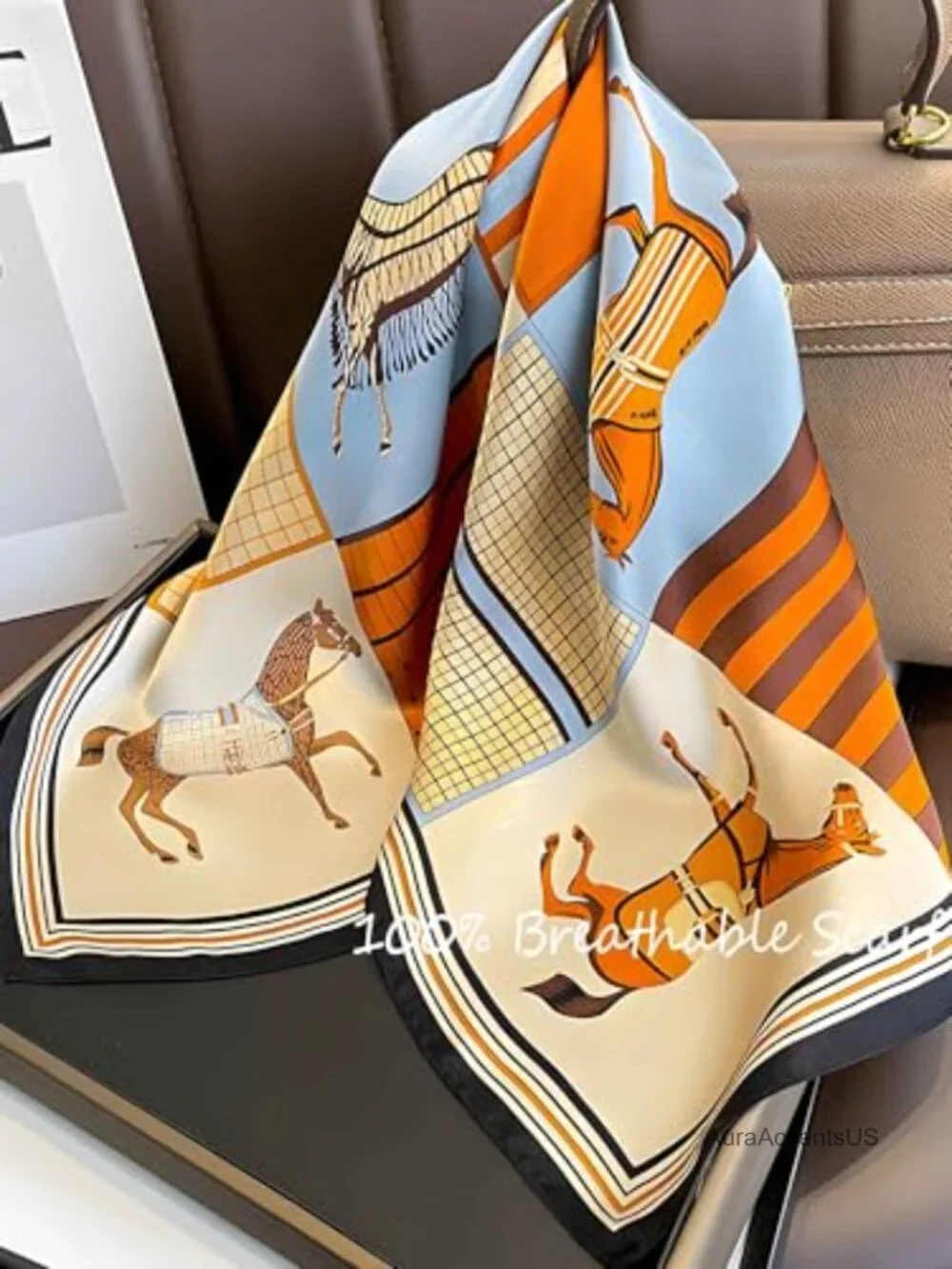 100% Mulberry Silk Lightweight Square Neckerchief Scarf for Women 21
